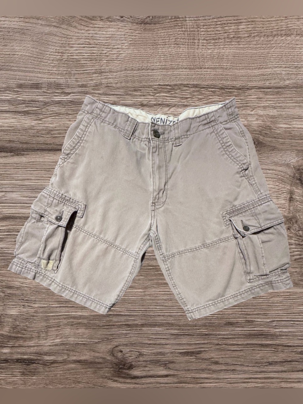 Vintage Zenith Cargo Shorts Faded Grey Y2K Grunge